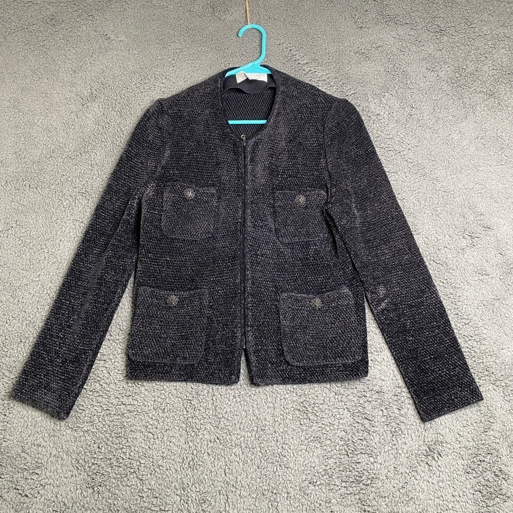 St. John Collection by Marie Gray Knit Full Zip Sweater Jacket Women's Sz 6 VTG